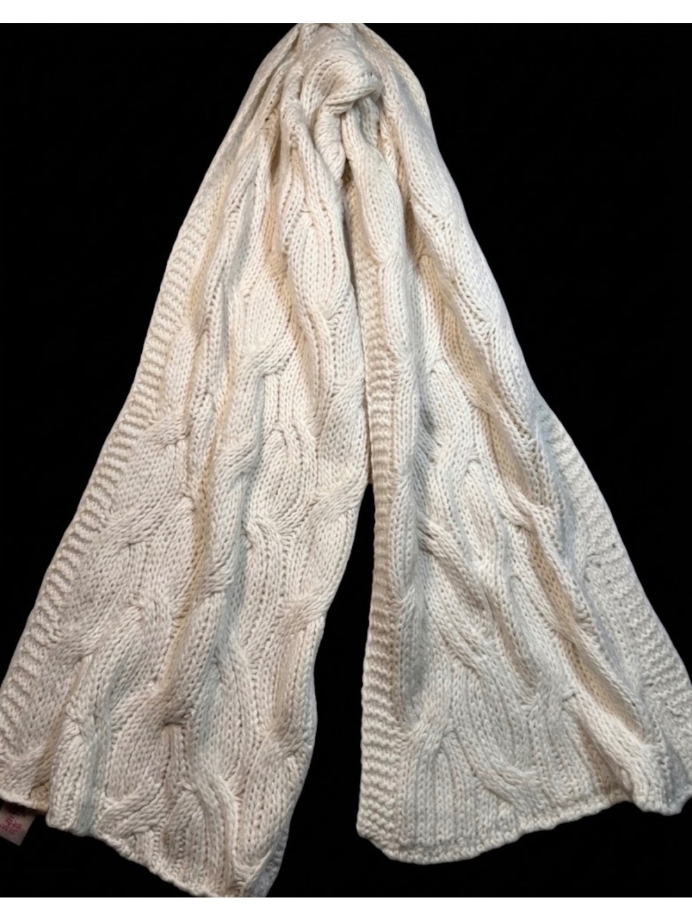 North Pole Trading Co. North Pole Cream Cable Knit Winter Scarf 14x72"